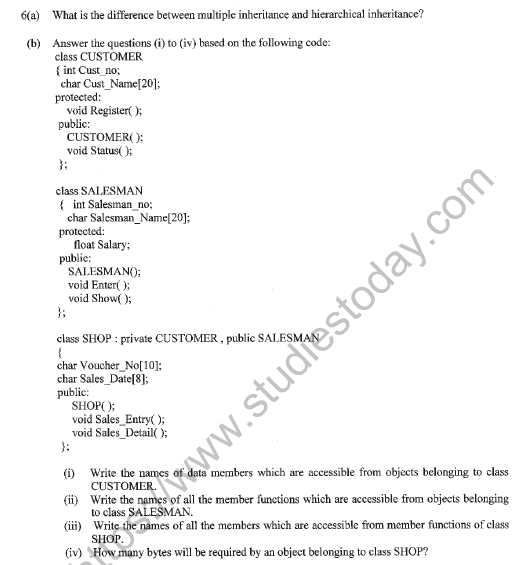 CBSE Class 12 Computer Science Sample Paper 2022 Set B Solved